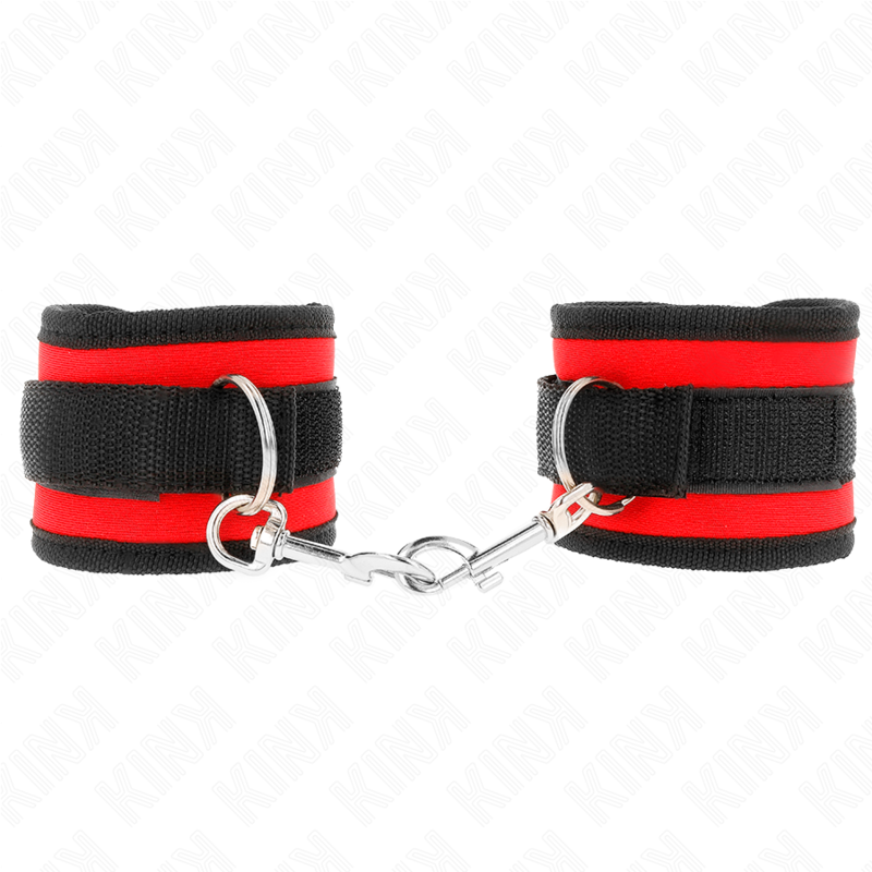 Kink – Nylon Bind-Handhandfesseln mit Klettverschluss Rot-Schwarz M...