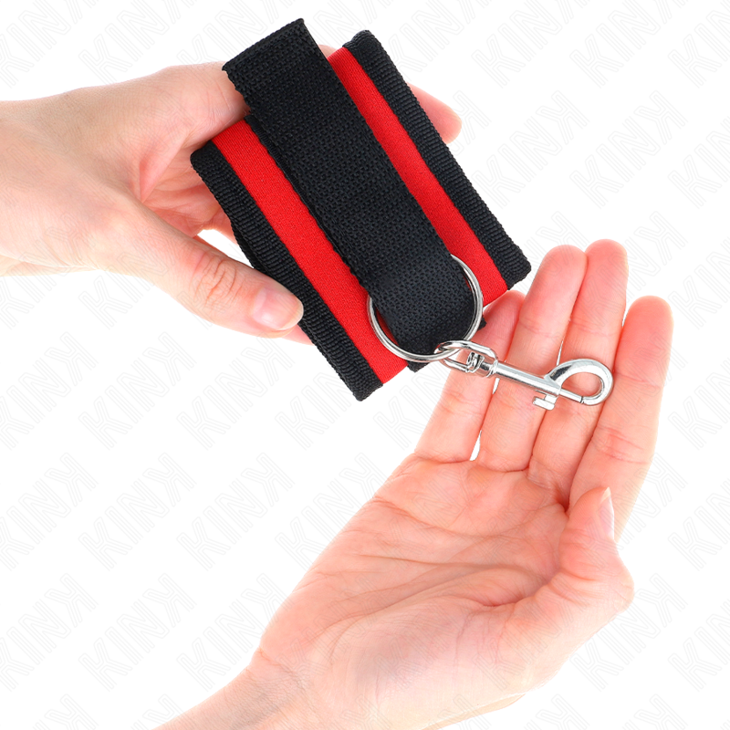 Kink – Nylon Bind-Handhandfesseln mit Klettverschluss Rot-Schwarz M...