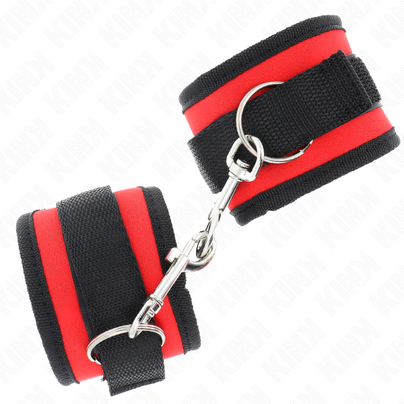 Kink – Nylon Bind-Handhandfesseln mit Klettverschluss Rot-Schwarz M...