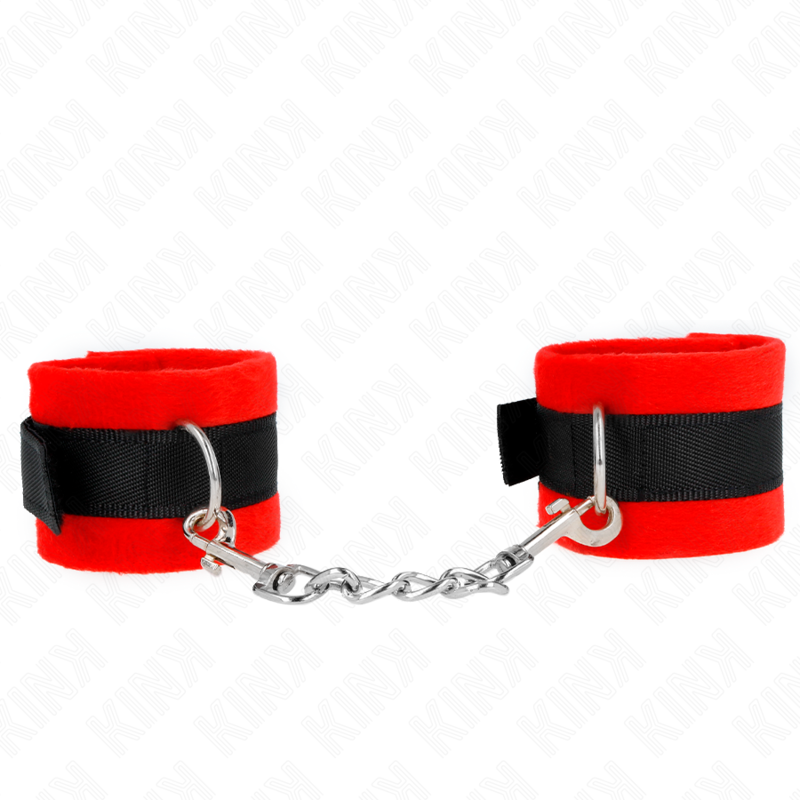Kink – Beginner Pelzhandmanschetten Schwarz-Rot 30 x 7 Cm