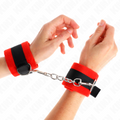 Kink – Beginner Pelzhandmanschetten Schwarz-Rot 30 x 7 Cm