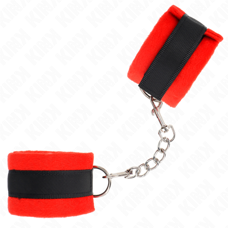 Kink – Beginner Pelzhandmanschetten Schwarz-Rot 30 x 7 Cm