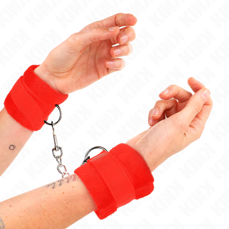 Kink – Beginner Pelzhandmanschetten Rot 30 x 7 Cm