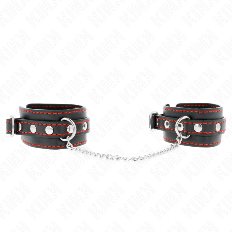 Kink – Kleine Handgelenksfesseln Schwarz mit Rotem Futter Verstellb...