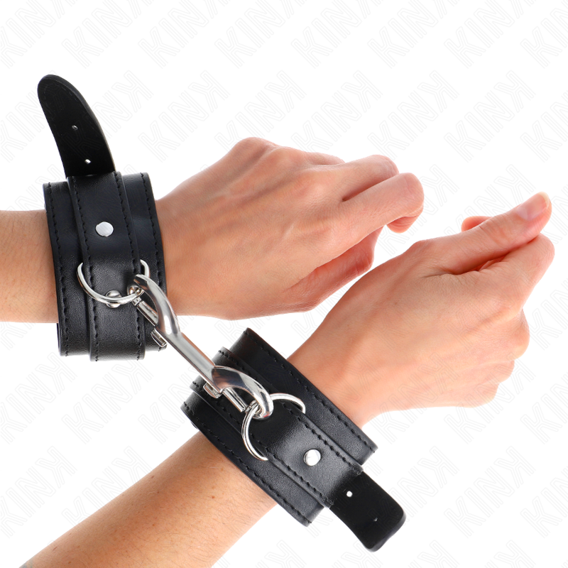 Kink Handgelenkfesseln - Einzelne Nietenreihe Schwarz