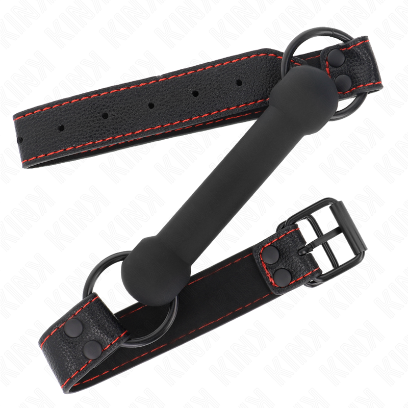 Kink – Knochengag mit Kunstledergurt Schwarz Verstellbar 41-57 Cm