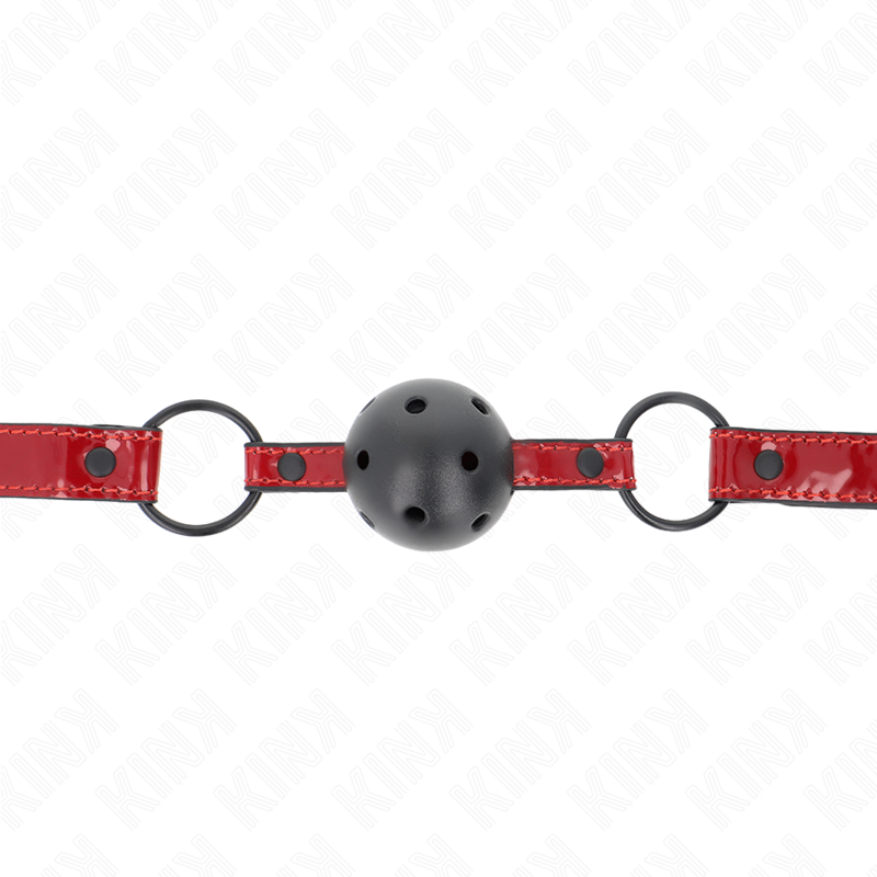 Kink – Glänzender Kunstlederball 4,5 Cm Knebel 63,5 x 2 Cm Verstell...