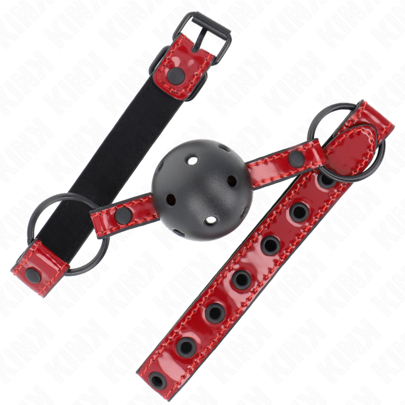 Kink – Glänzender Kunstlederball 4,5 Cm Knebel 63,5 x 2 Cm Verstell...