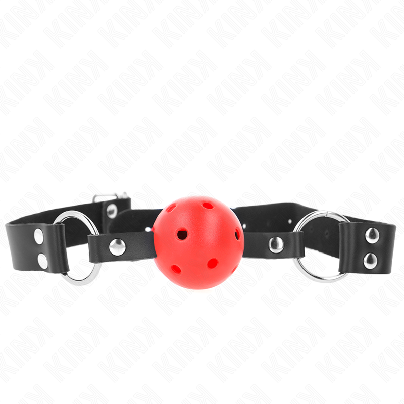 Kink Atmungsaktiver Ball 4 cm Knebel mit Doppelniet Rot 62,5 x