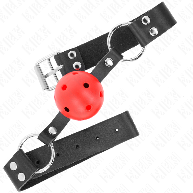 Kink Atmungsaktiver Ball 4 cm Knebel mit Doppelniet Rot 62,5 x