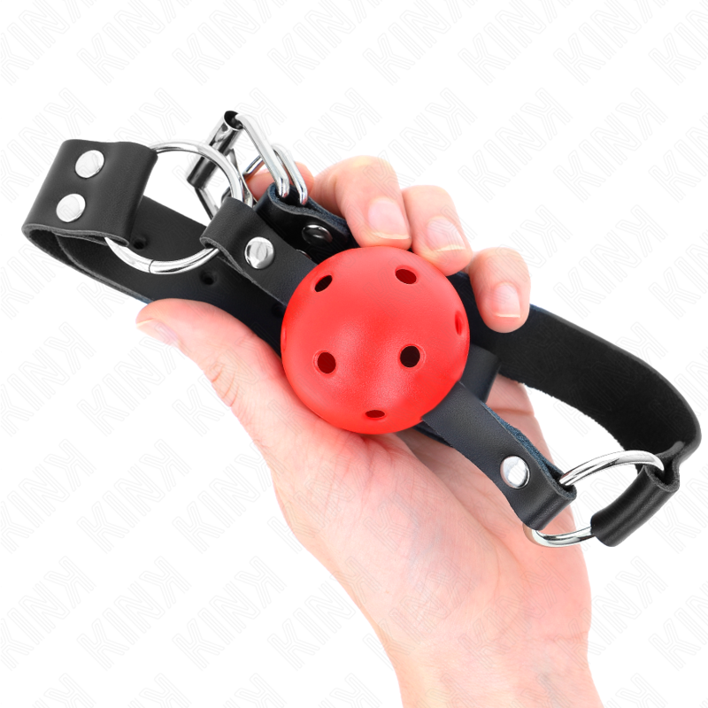 Kink Atmungsaktiver Ball 4 cm Knebel mit Doppelniet Rot 62,5 x
