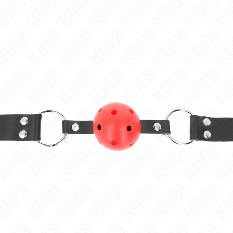 Kink Atmungsaktiver Ball 4 cm Knebel mit Doppelniet Rot 62,5 x