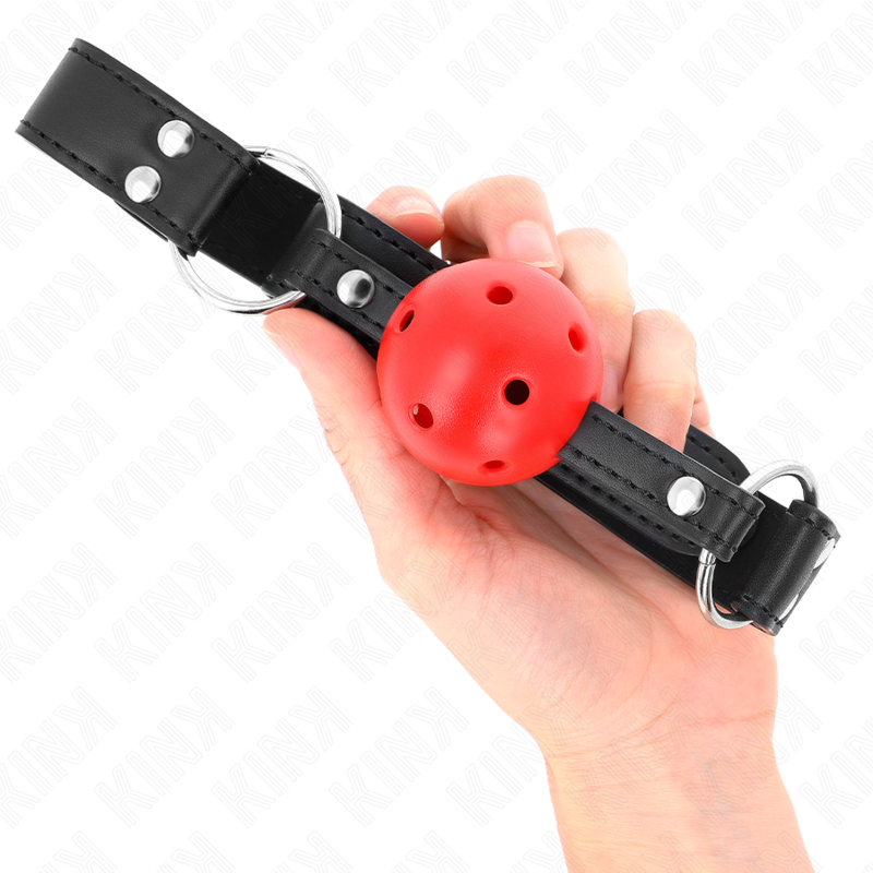 Kink – Atmungsaktiver Ball 4 Cm Knebel mit Doppelniet Leder 62,5 x...