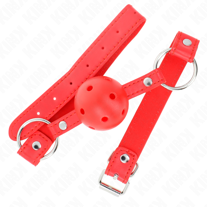 Kink – Atmungsaktiver Ball 4 Cm Knebel mit Doppelniet Modell 1 Rot...