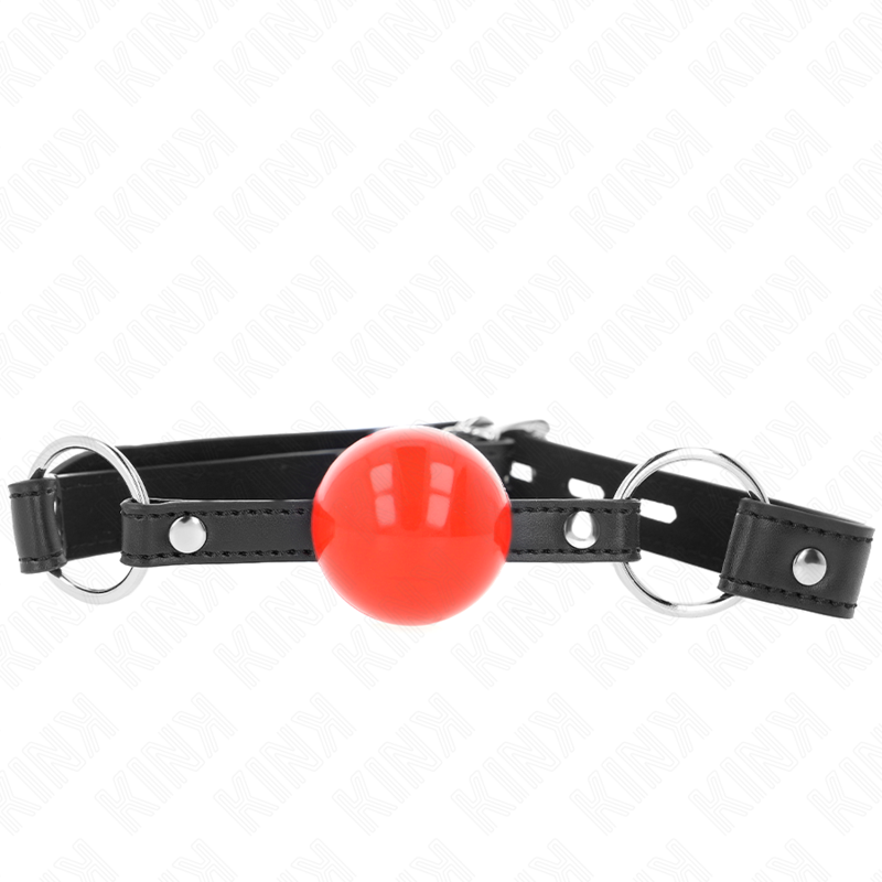 Kink – Ball 4 Cm Knebel mit Schloss Roter Ball Schwarzer Gurt 60 x...