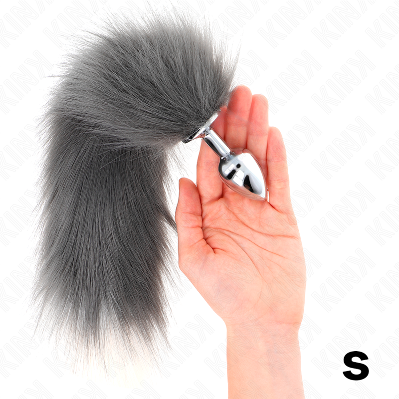 Kink – Anal Plug Grösse S 7 x 3 Cm mit Kunststoffschwanz 40 Cm Grau...
