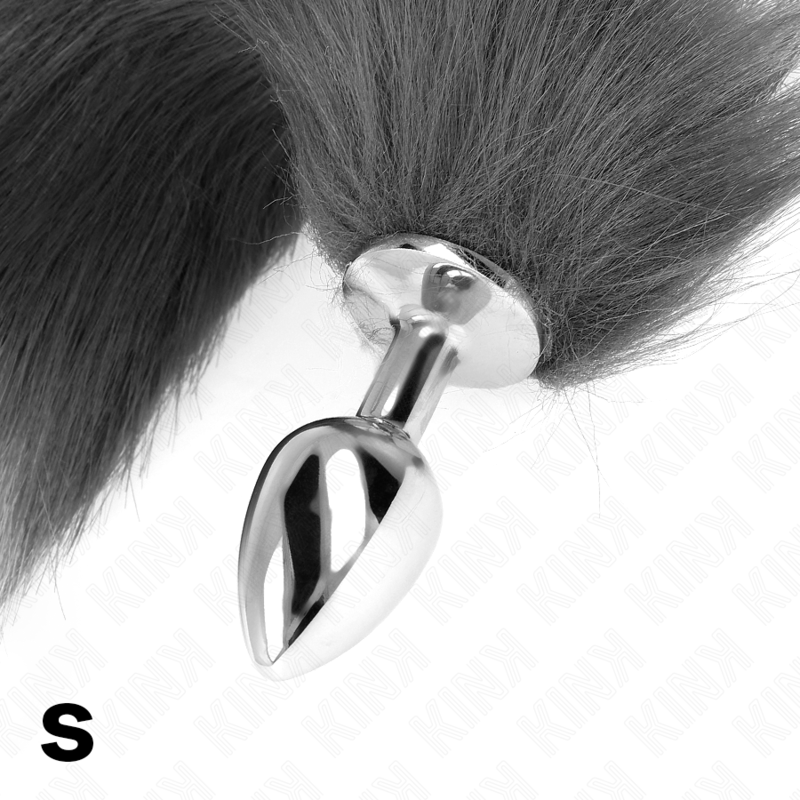 Kink – Anal Plug Grösse S 7 x 3 Cm mit Kunststoffschwanz 40 Cm Grau...