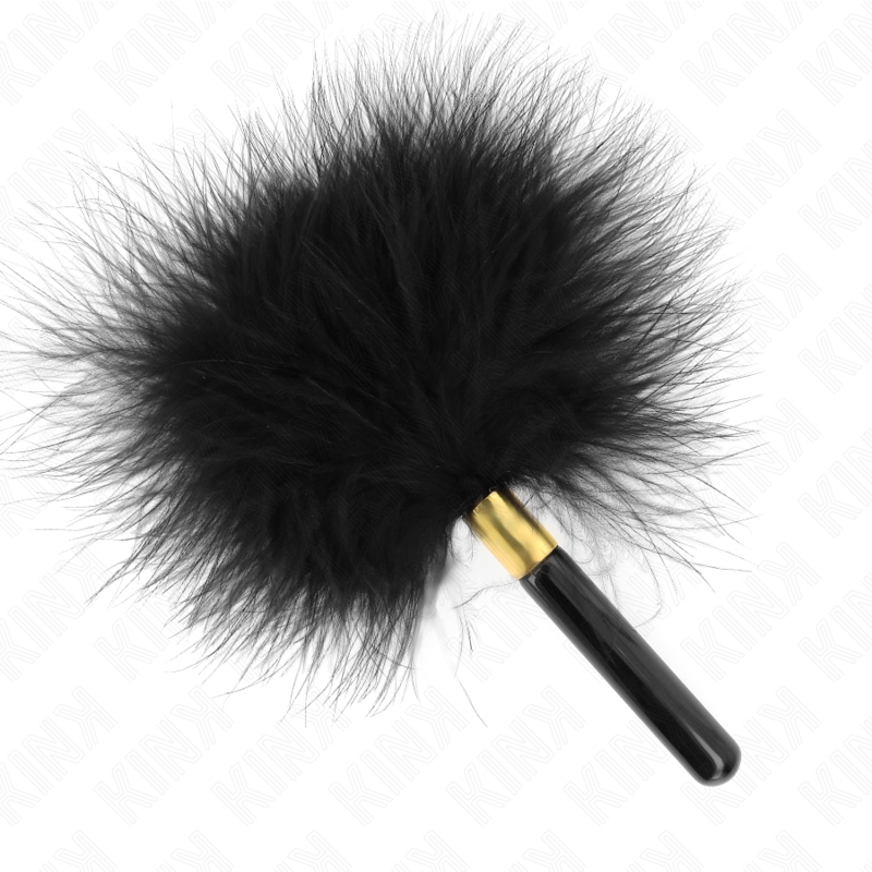 Kink Schwarz-gold Metall Kitzelfedern 18 CM