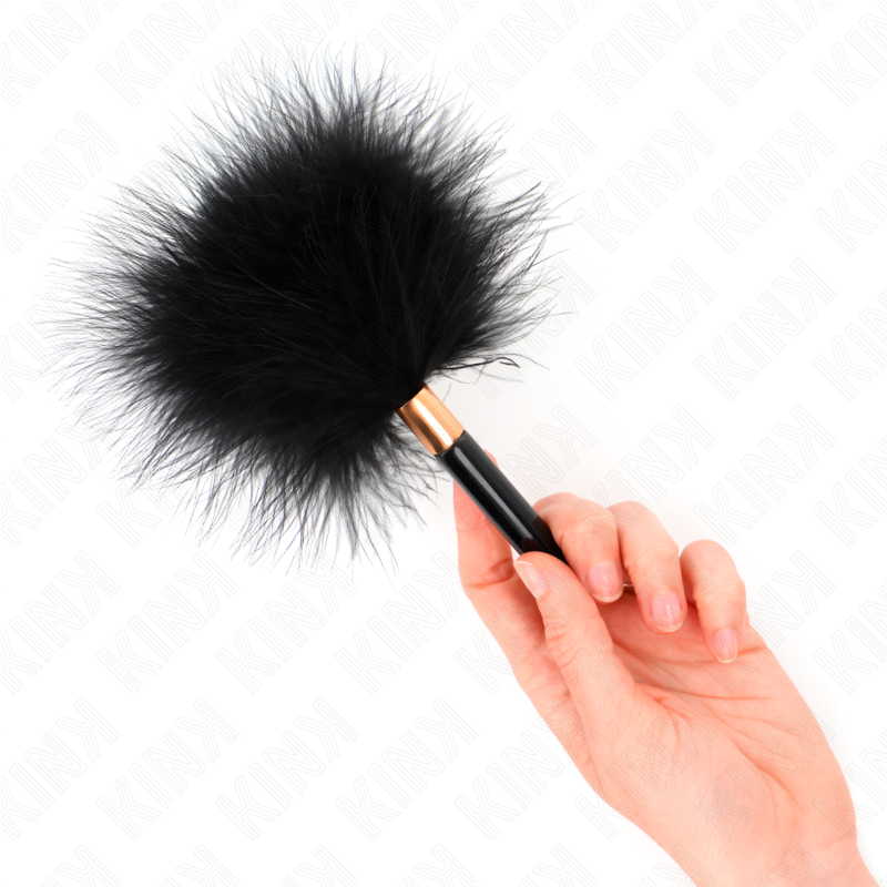 Kink Schwarz-gold Metall Kitzelfedern 18 CM