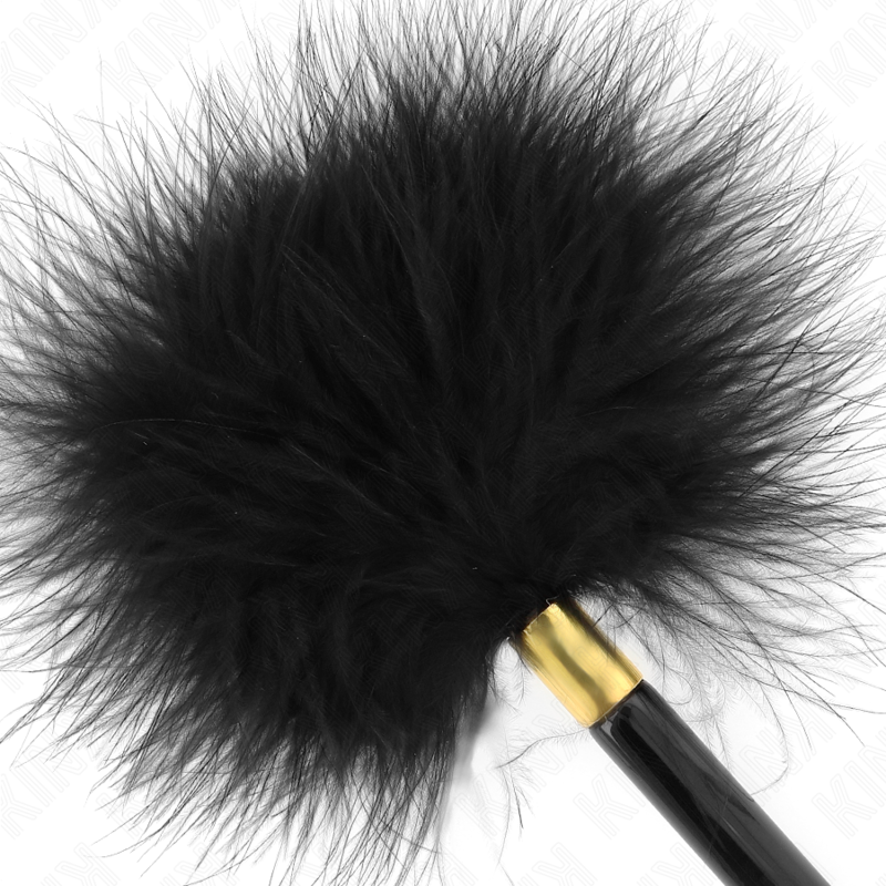 Kink Schwarz-gold Metall Kitzelfedern 18 CM