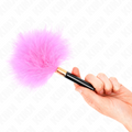 Kink Fuchsia Gold Metall Kitzelfedern 18 CM