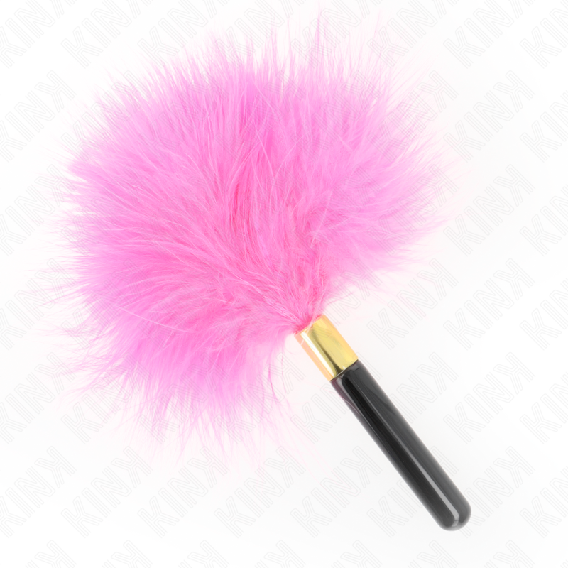 Kink Fuchsia Gold Metall Kitzelfedern 18 CM