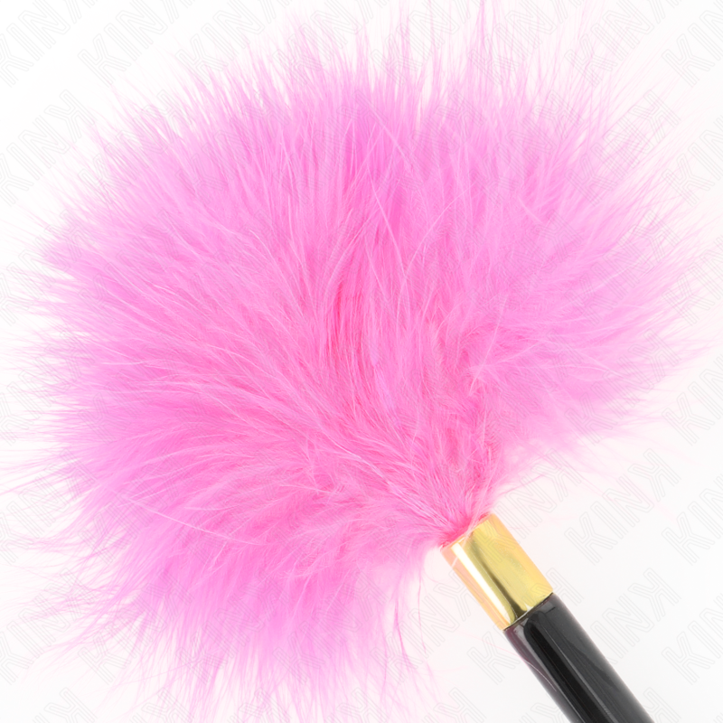 Kink Fuchsia Gold Metall Kitzelfedern 18 CM