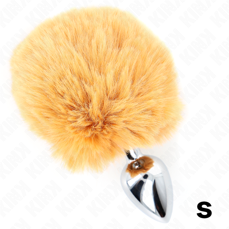 Kink – Edelstahl-Plug 7 x 3 Cm mit Beigem Kaninchenschwanz aus Kuns...