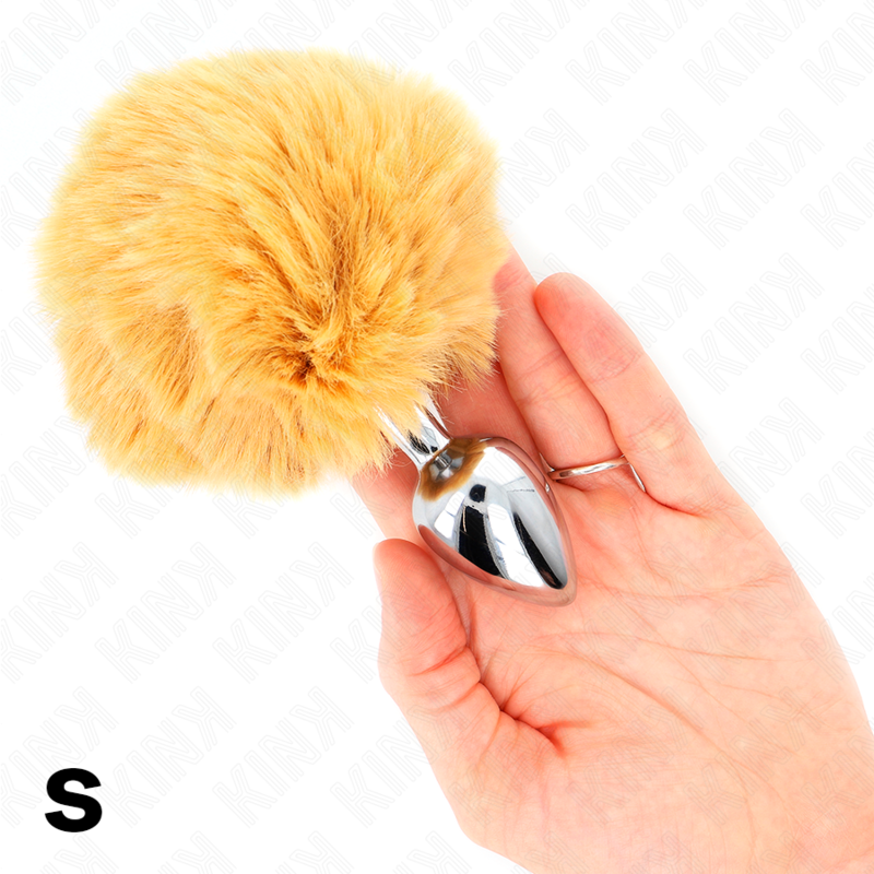 Kink – Edelstahl-Plug 7 x 3 Cm mit Beigem Kaninchenschwanz aus Kuns...