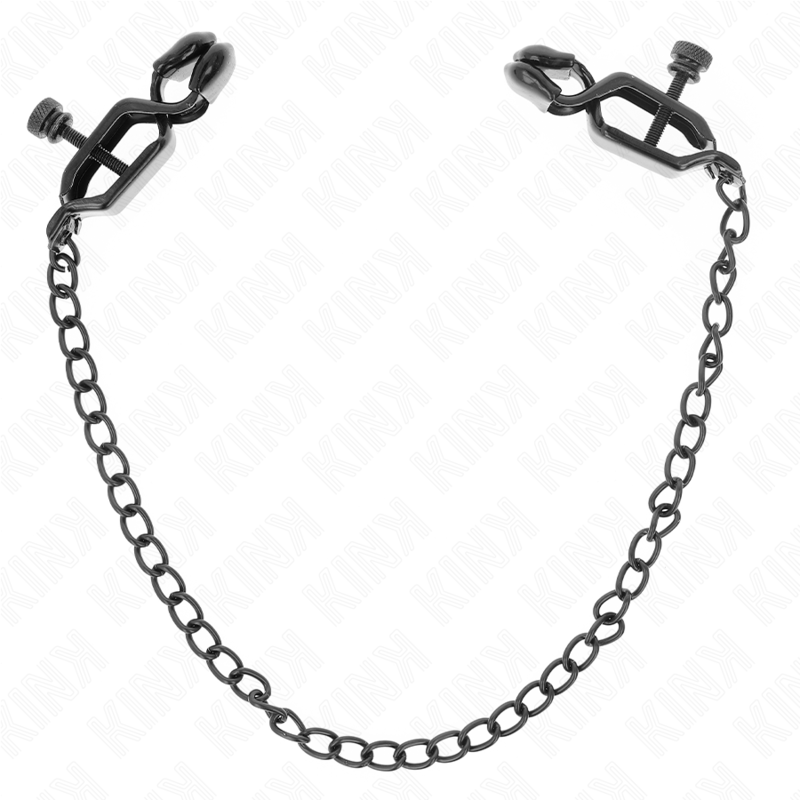 Kink – Flache Kette Nippelklemmen Schwarz 30 Cm