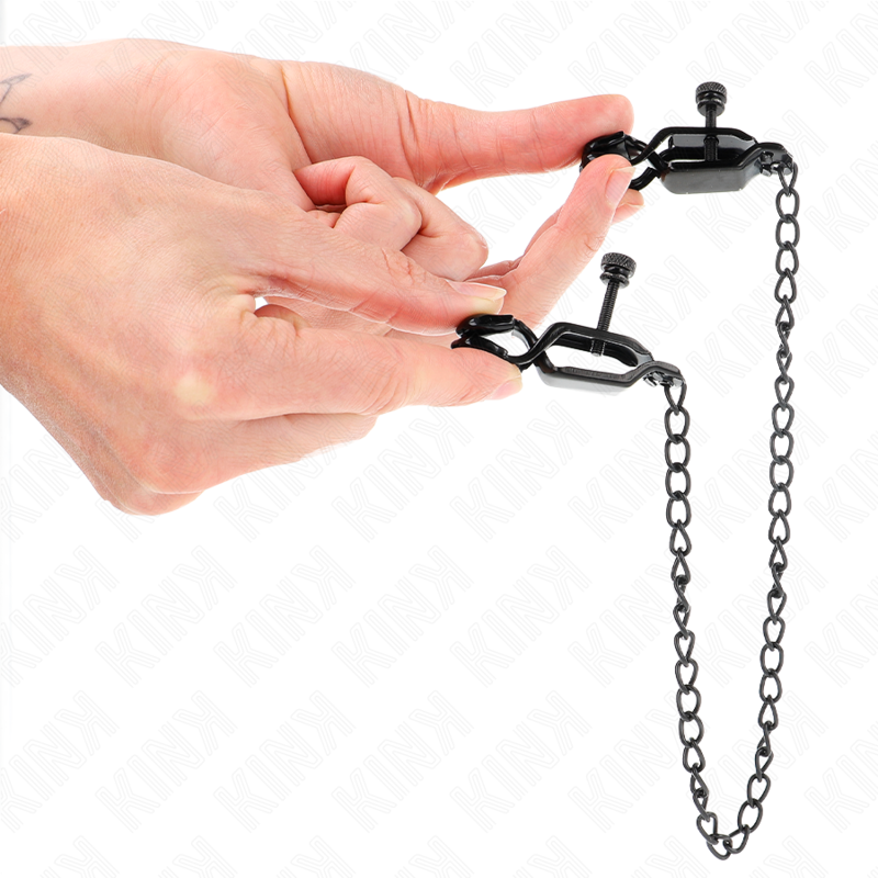 Kink – Flache Kette Nippelklemmen Schwarz 30 Cm
