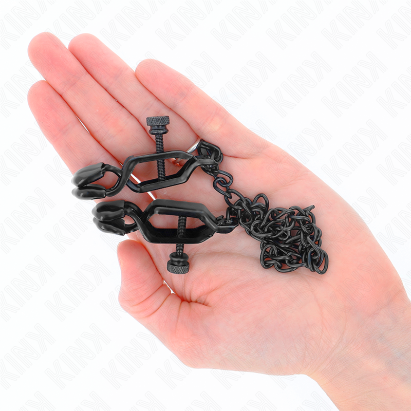 Kink – Flache Kette Nippelklemmen Schwarz 30 Cm