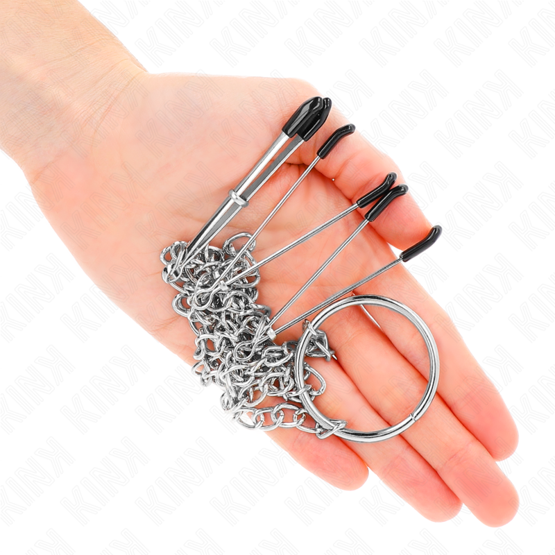 Kink – Dreifach Nippel- und Klitzisklemmen mit Kette Modell 1