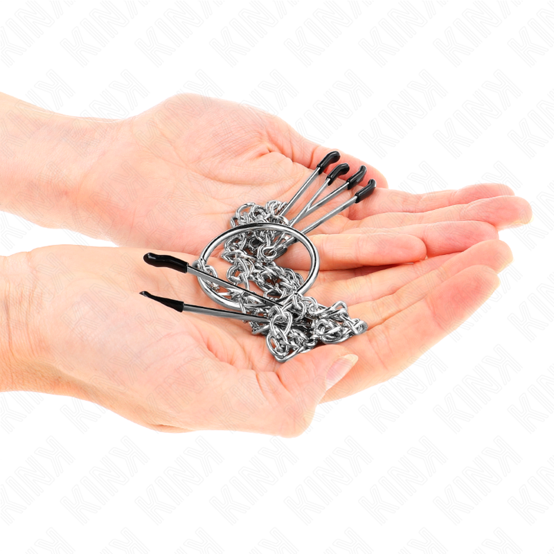 Kink – Dreifach Nippel- und Klitzisklemmen mit Kette Modell 1