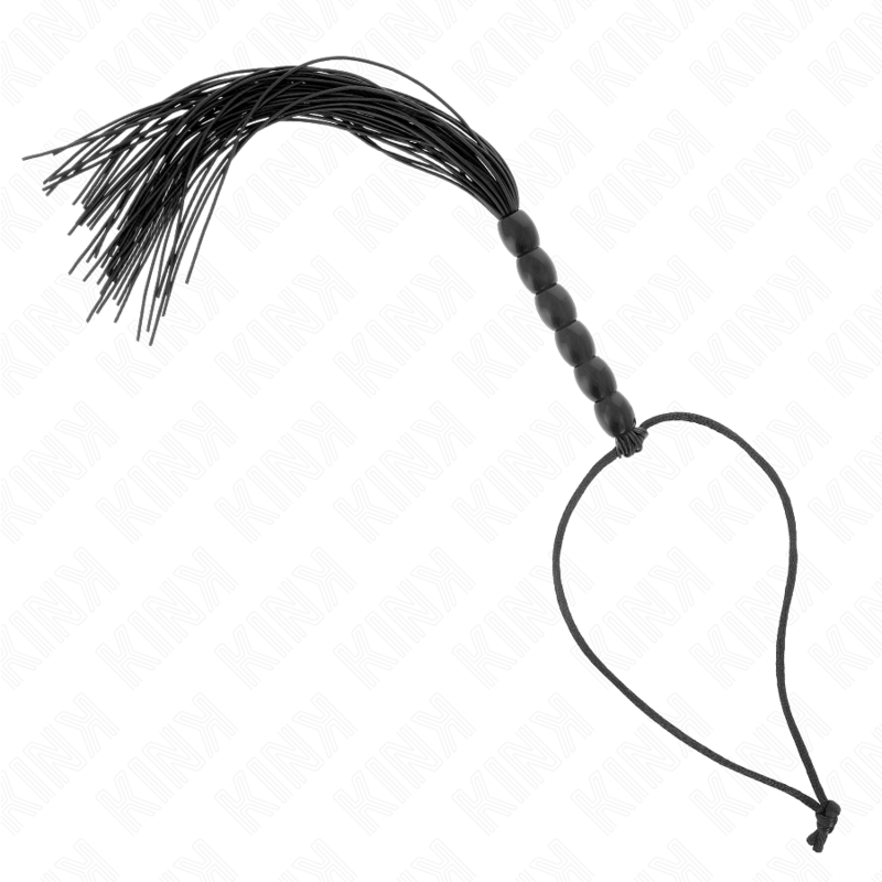 Kink – Mini Silikonpeitsche mit 6 Schwarzen Perlen 26 Cm