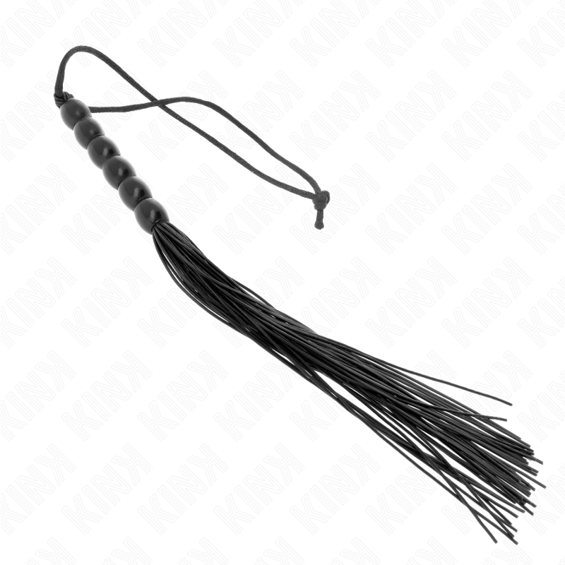 Kink – Mini Silikonpeitsche mit 6 Schwarzen Perlen 26 Cm