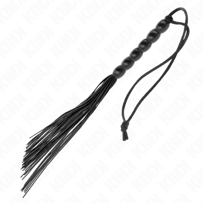 Kink – Mini Silikonpeitsche mit 6 Schwarzen Perlen 26 Cm