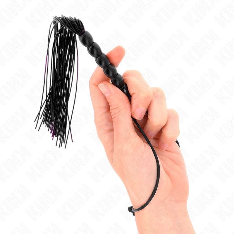 Kink – Mini Silikonpeitsche mit 6 Schwarzen Perlen 26 Cm