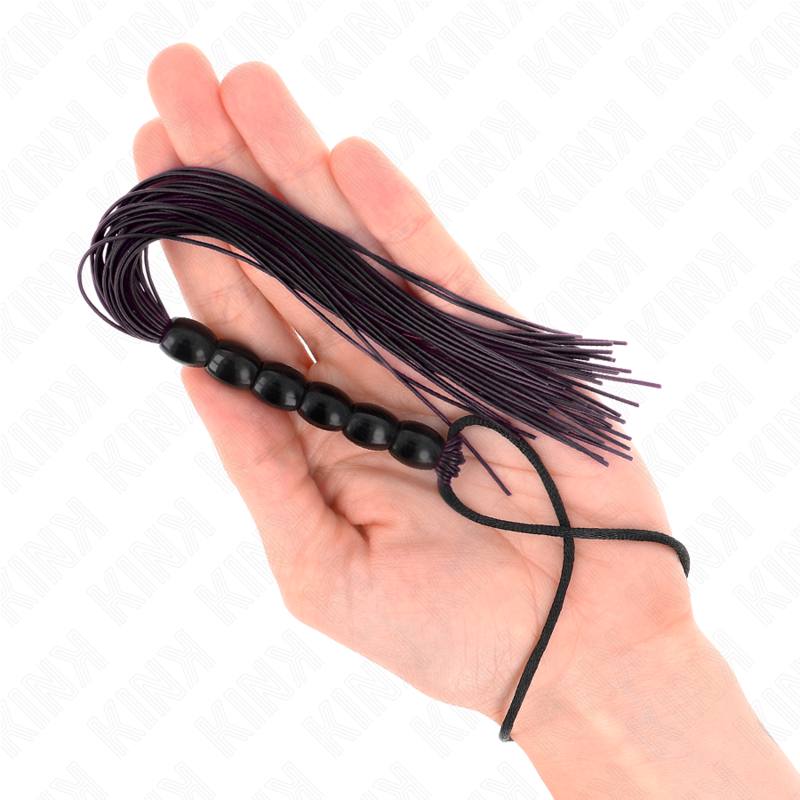 Kink – Mini Silikonpeitsche mit 6 Schwarzen Perlen 26 Cm