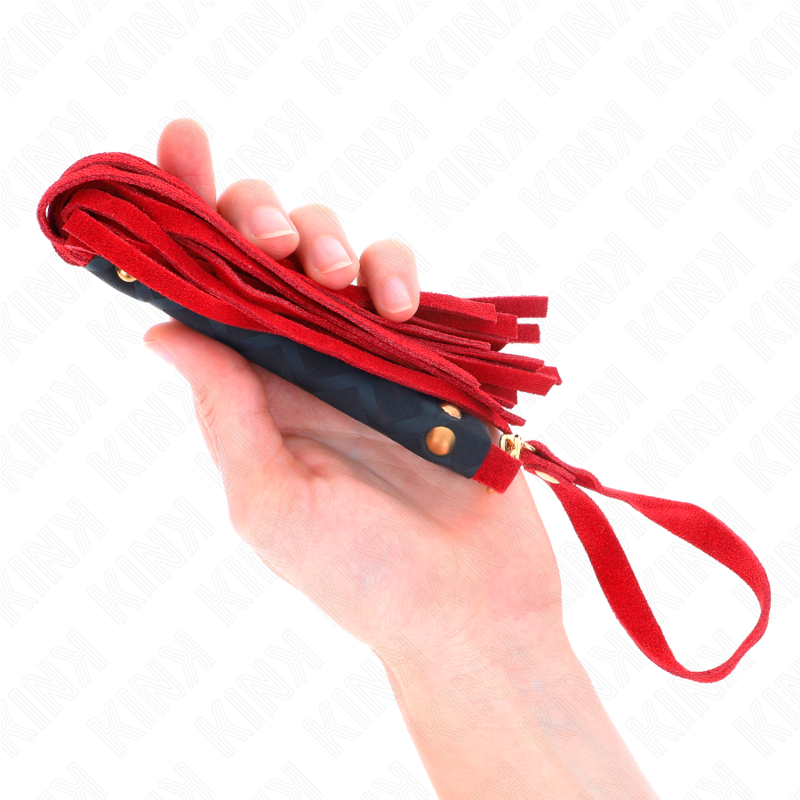 Kink – Rote Wildleder Mini-Peitsche 30 Cm