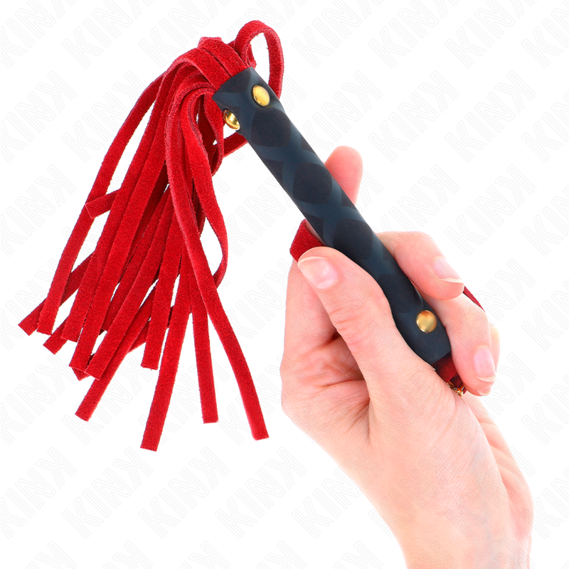 Kink – Rote Wildleder Mini-Peitsche 30 Cm