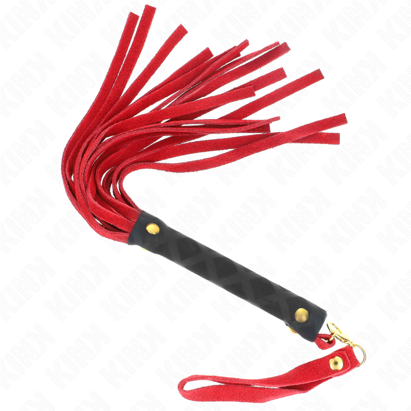 Kink – Rote Wildleder Mini-Peitsche 30 Cm