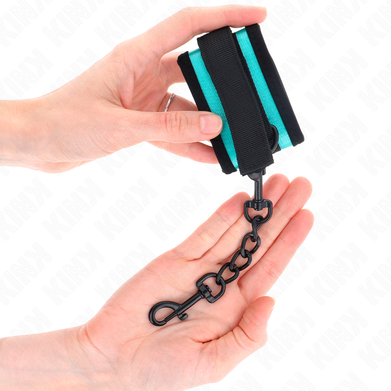 Kink – Nylon-Handfessel mit Klettverschluss Schwarz-Blau Verstellba...