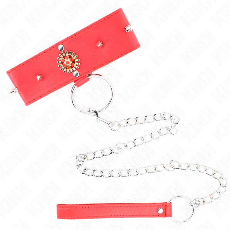 Kink – Rote Diamantkette mit Gürtel 65 Cm Verstellbar 35-51 Cm x 7 Cm