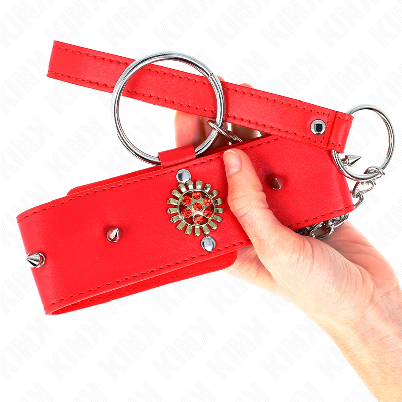 Kink – Rote Diamantkette mit Gürtel 65 Cm Verstellbar 35-51 Cm x 7 Cm