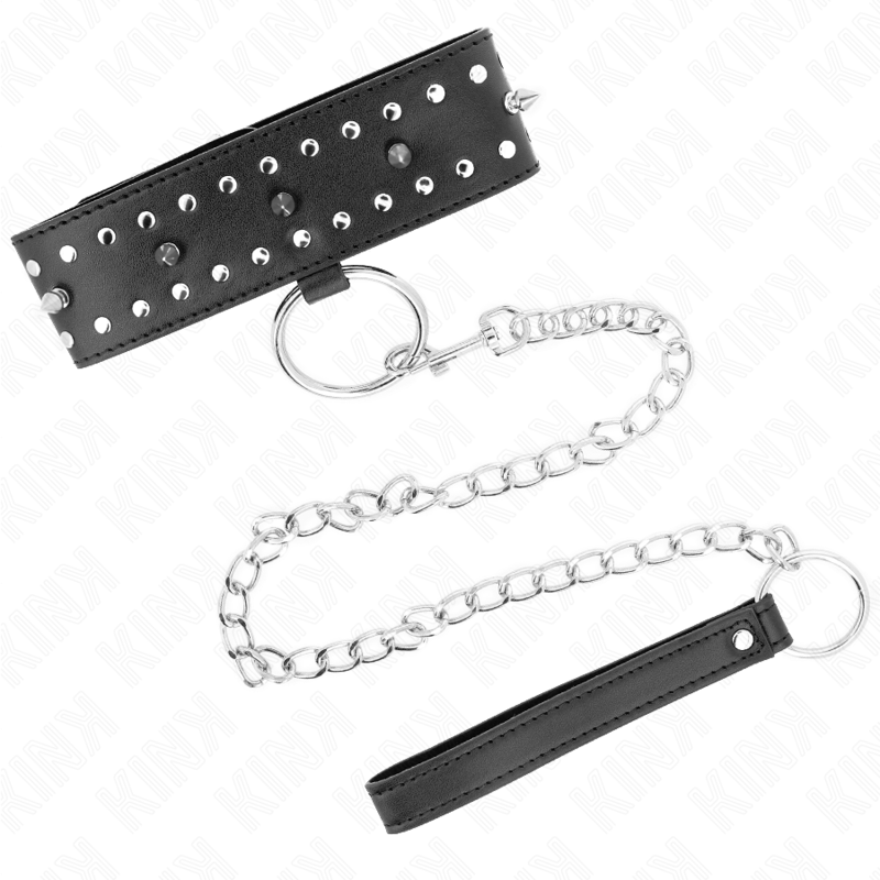 Kink – Halskette mit Leine 65 Cm mit Silbernen Nieten Modell 1 Vers...
