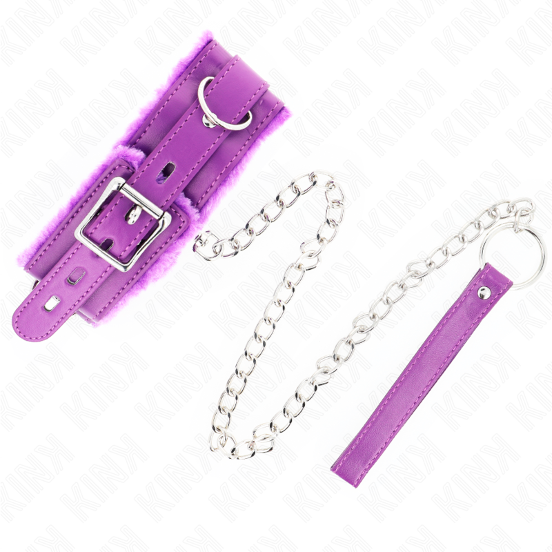 Kink – Halsband mit Leine 65 Cm mit Einschränkungen Lila 36-42 Cm x...