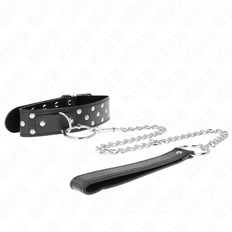 Kink – Ring Nieten Band Halskette mit Gürtel 65 Cm Schwarz Verstell...