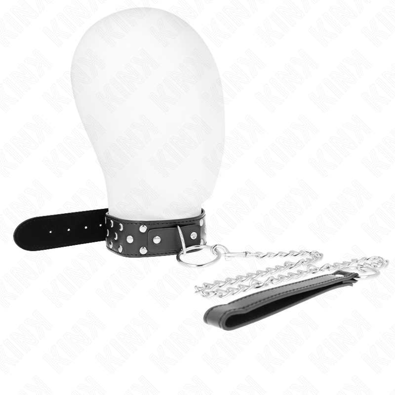Kink – Ring Nieten Band Halskette mit Gürtel 65 Cm Schwarz Verstell...