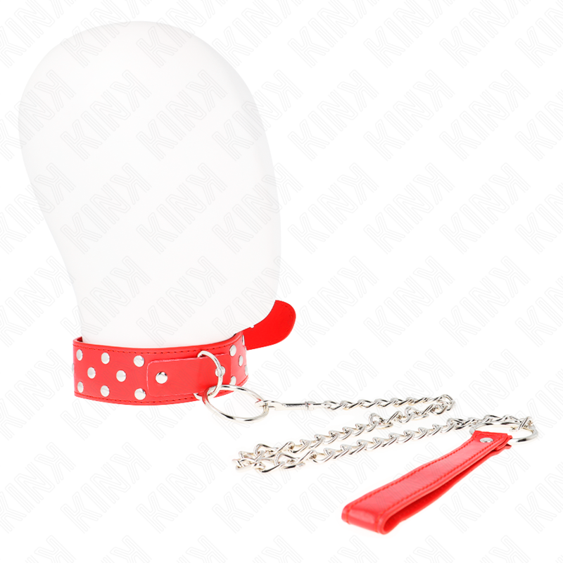 Kink – Ring Nieten Band Halskette mit Gürtel 65 Cm Rot Verstellbar...